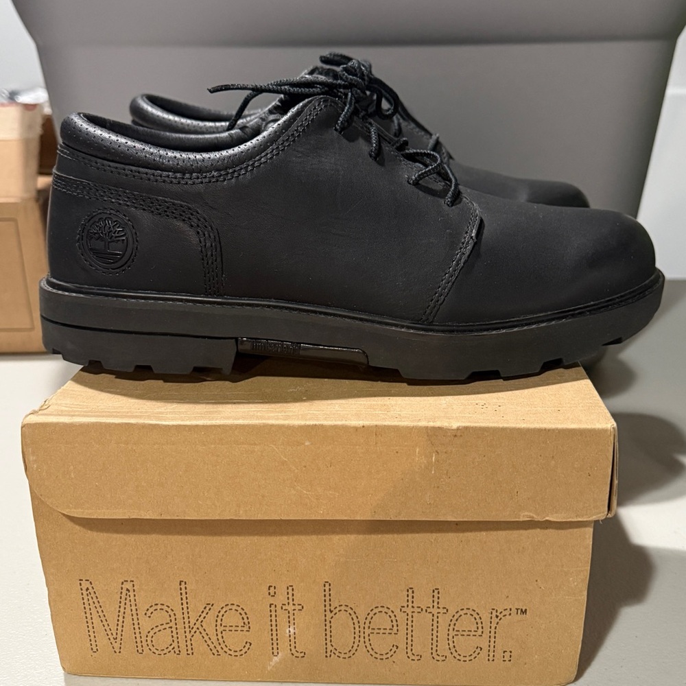 Timberland RGD ST II Black Leather Shoes Size 9.5 Men’s